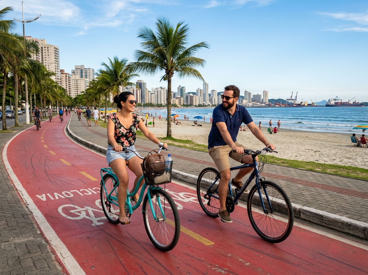 Muito além do Emissário: Um roteiro arquitetônico de bicicleta pela Ponta da Praia.